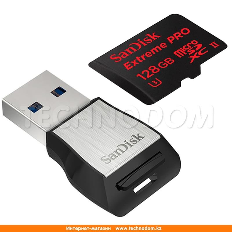 Карта памяти MicroSD 128GB SanDisk Extreme Pro 275MB/s,Class 10+USB 3.0 Adapter (SDSQXPJ-128G-GN6M3) - фото #1