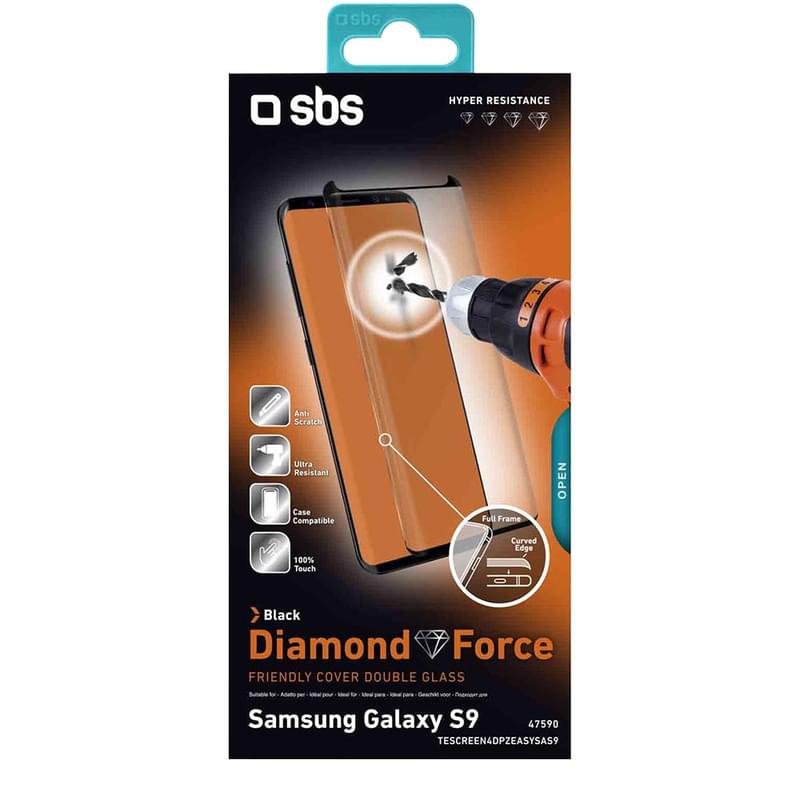 Защитное стекло для Samsung Galaxy S9/G960, SBS, Curved, Black (TESCREEN4DPZEASYSAS9) - фото #1