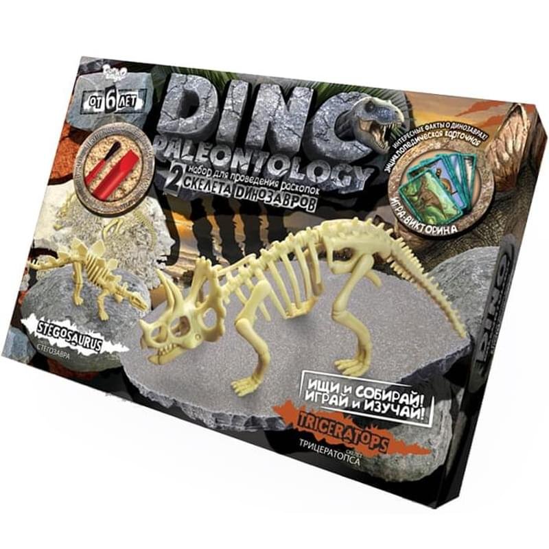 Набор для проведения раскопок "DINO PALEONTOLOGY Скелеты Трицератопса-Стегозавра" - фото #0