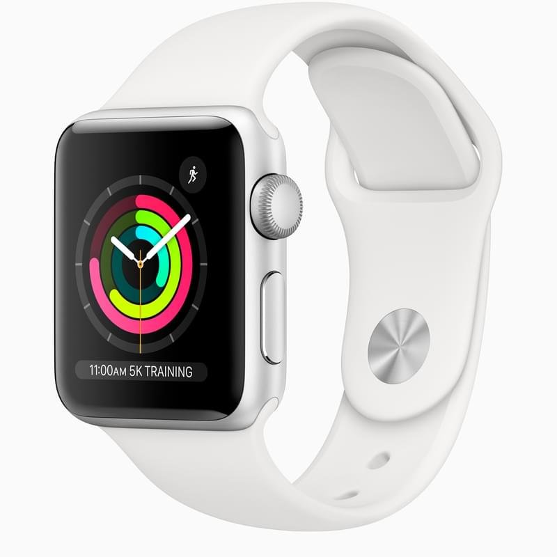 Apple Watch Series 3 GPS Смарт сағаты 38mm Silver Aluminium Case with White Sport Band (MTEY2GK/A) - фото #0
