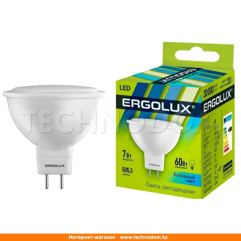 Светодиодная лампа Ergolux 7W (60W) 3500K 460lm GU5.3 ND Тёплый - фото #0