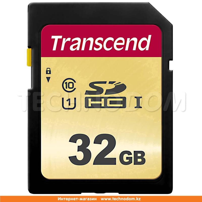 Карта памяти SD 32GB Transcend, MLC, UHS-I, U1, до 95MB/s (TS32GSDC500S) - фото #0