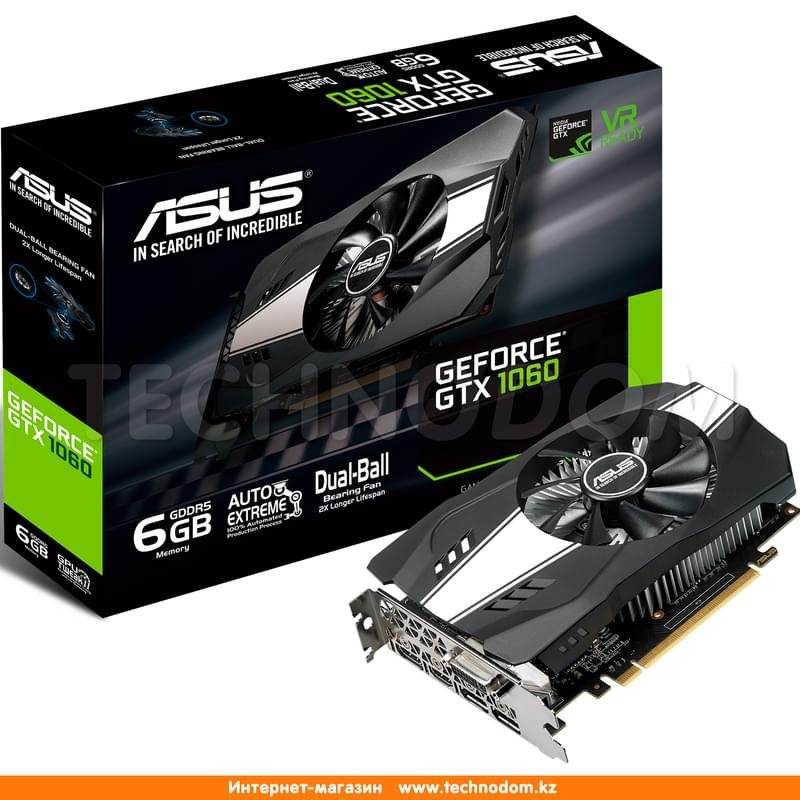 Видеокарта Asus GeForce GTX 1060 6Gb Phoenix 192bit/G5 (2HDMI+DP+DVI-D)(PH-GeForce GTX1060-6G) - фото #6