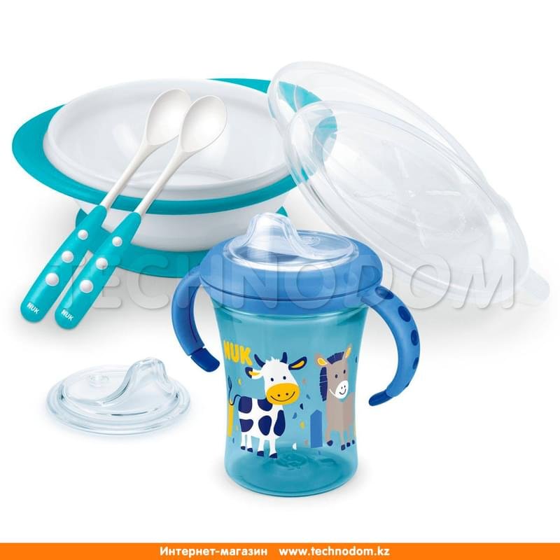 Набор посуды для мальчика «Учимся есть самостоятельно» NUK (5 предметов) - фото #0