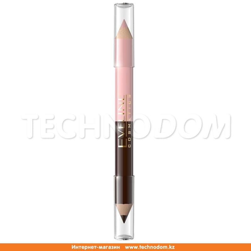 Двойной карандаш для бровей: 1-карандаш для бровей & 2-Хайлайтер серии Eyebrow Pencil Duo,Eveline Cosmetics - фото #0