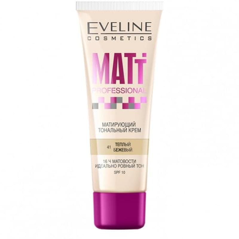 Тональный крем 41-теплый бежевый серии Matt Professional, Eveline Cosmetics, 30мл - фото #0