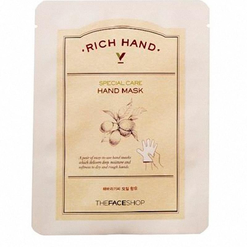 Маска для рук питательная «Rich hand» с витамином Е, 16 гр, Thefaceshop - фото #0
