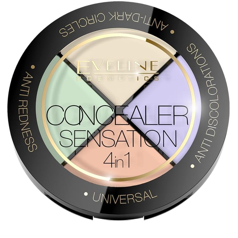 Набор корректоров для макияжа лица профессиональный серии Concealer Sensation 4in1, , Eveline Cosmetics, 12гр - фото #0