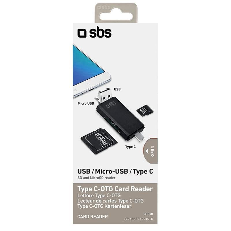 Smart Reader SBS OTG Micro-USB to Type-C Black (TECARDREADOTGTC) - фото #1