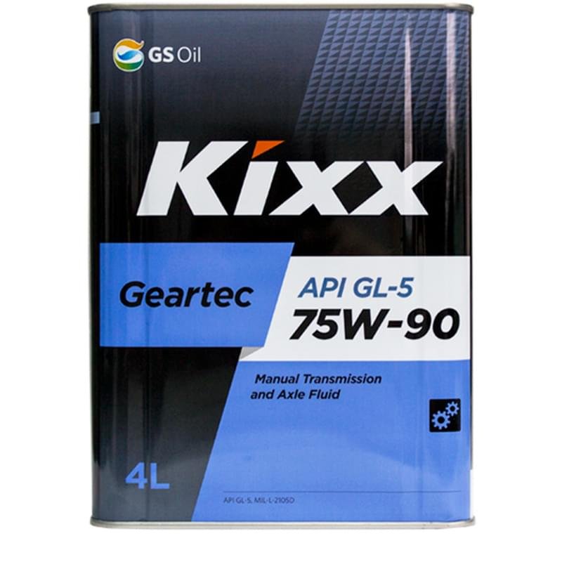 Трансмиссионное масло KIXX Geartec SAE 75W90 API GL-5 4л - фото #0