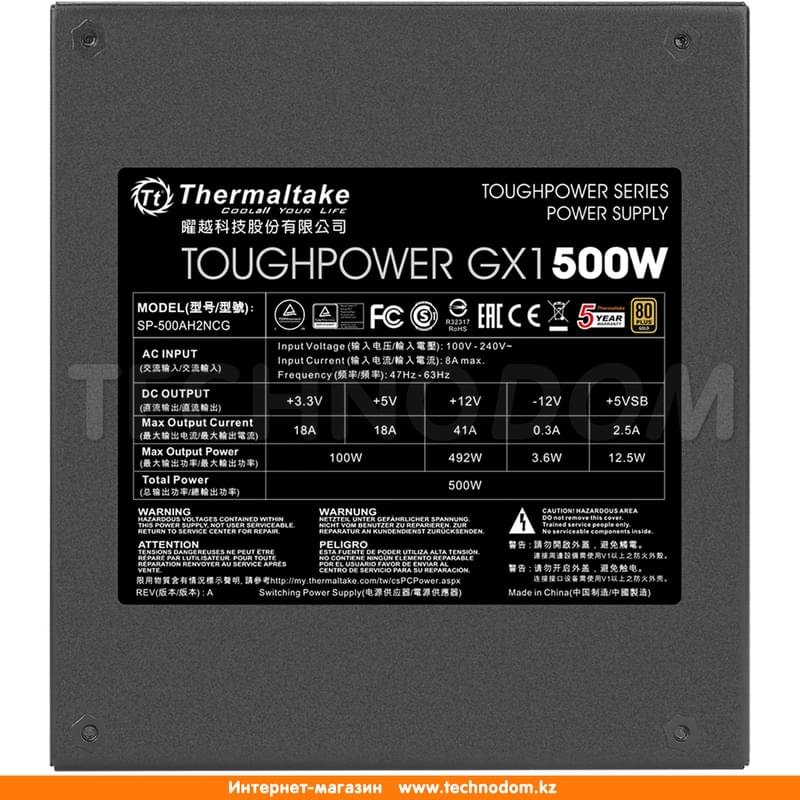 Блок питания Thermaltake Toughpower GX1 500W APFC 80 Plus ATX 20+4 pin, 4+4pin (PS-TPD-0500NNFAGE-1) - фото #4