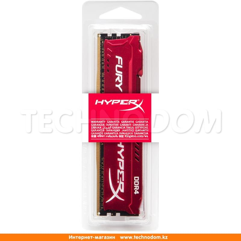 Оперативная память DDR4 DIMM 16Gb/2400MHz PC4-19200 Kingston HyperX Fury Red (HX424C15FR/16) - фото #2