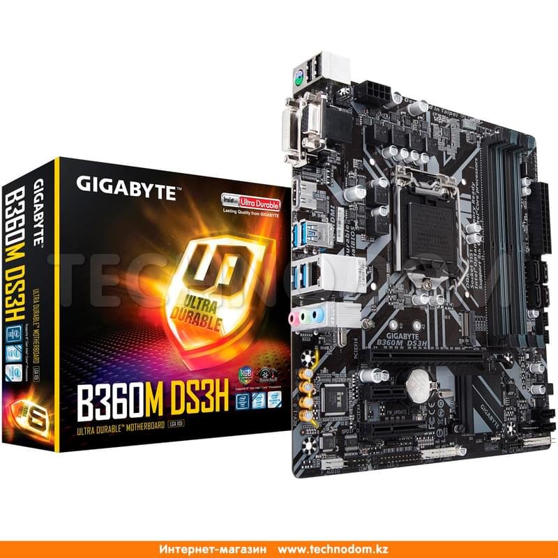 Материнская плата Gigabyte B360M DS3H LGA1151v2 4DDR4 PCI-E 2x16 1x1 (HDMI+D-Sub+DVI-D)mATX - фото #4