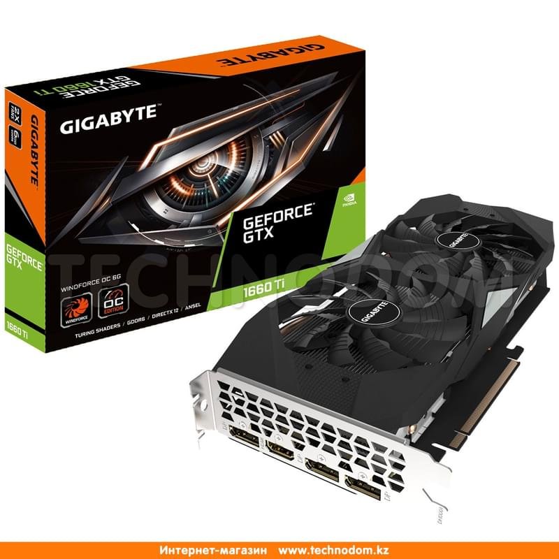 Видеокарта Gigabyte GeForce GTX 1660 Ti WINDFORCE OC 6G 192bit/G6 (HDMI+3DP) (GV-N166TWF2OC-6GD) - фото #5
