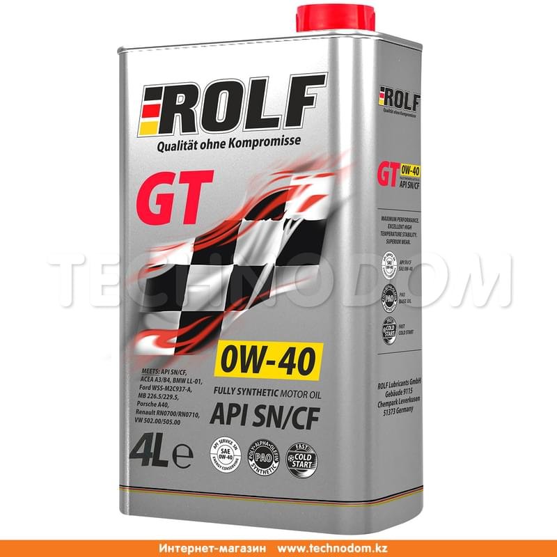 Моторное масло ROLF GT SAE 0W40 API SN/CF 4л - фото #0