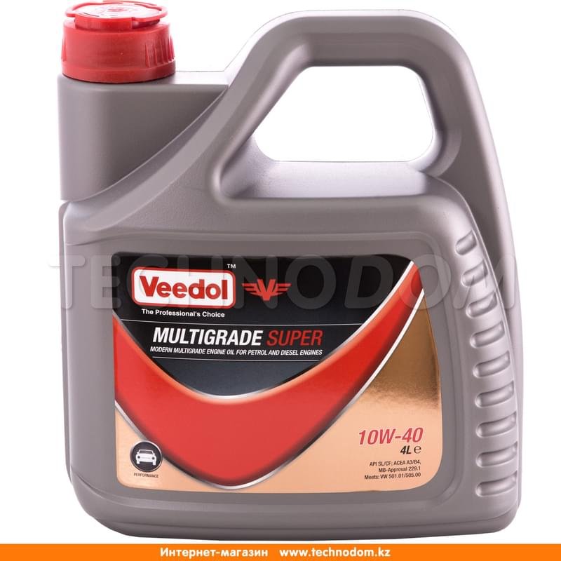Моторное масло Veedol Multigrade Super 10W40 API SL/CF 4л - фото #0