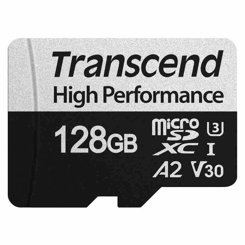 Карта памяти MicroSD 128GB Transcend, TLC, UHS-I, U3, до 100MB/s + SD Adapter (TS128GUSD330S) - фото #1