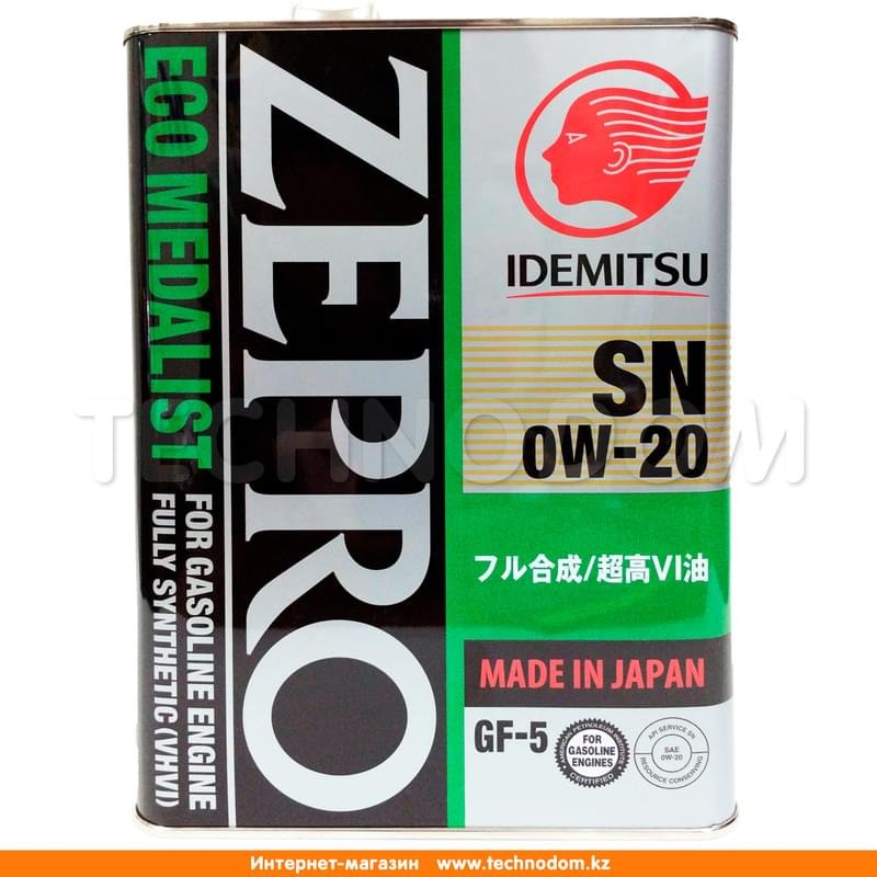 Моторное масло IDEMITSU Zepro Eco Medalist 0W20 API SN 4л - фото #0