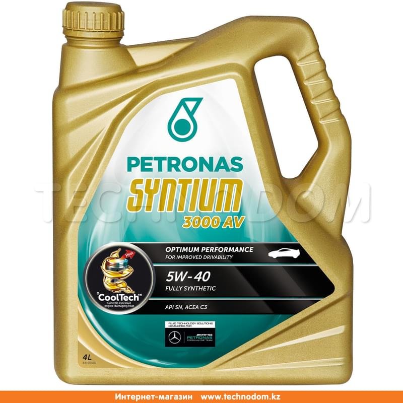 Моторное масло PETRONAS Syntium 3000 AV 5W40 API SN 4л - фото #0