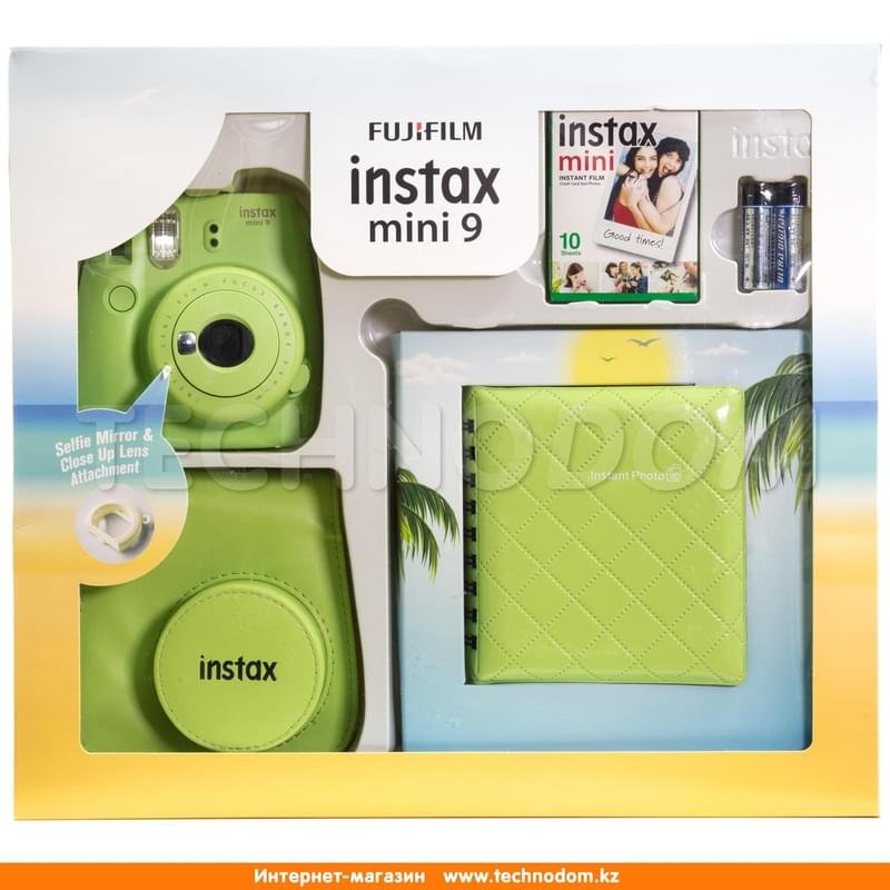 Фотоаппарат моментальной печати FUJIFILM Instax Mini 9 LIM GREEN в подарочной упаковке - фото #7