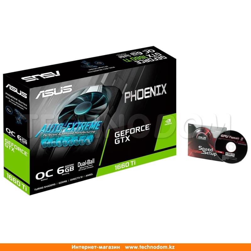 Видеокарта Asus GeForce Phoenix GTX 1660 Ti 6Gb 192bit/G6 (2HDMI+DP+DVI-D) (PH-GTX1660TI-O6G) - фото #6