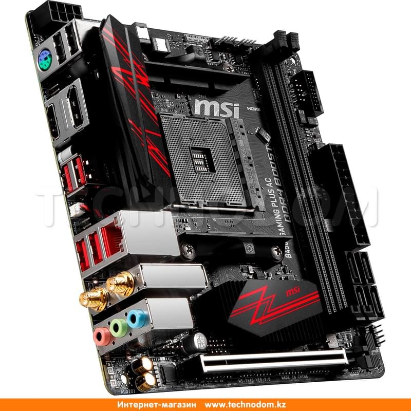 Материнская плата MSI B450I GAMING PLUS AC AM4 B450 2DDR4 PCI-E 2x16 3x1 (HDMI+DVI-D) mITX - фото #1