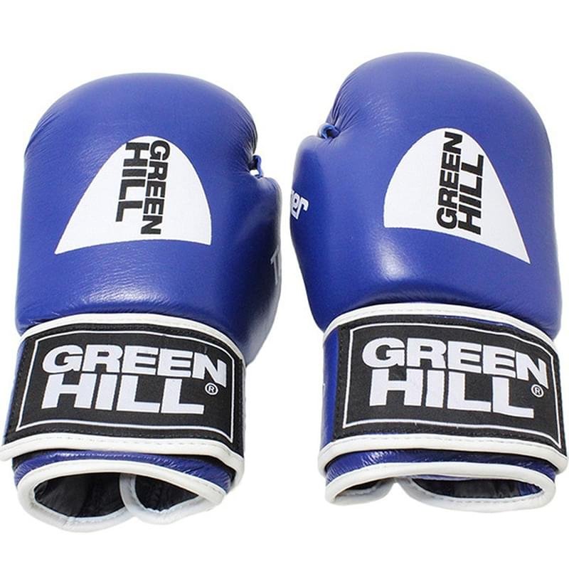 Перчатки боксерские боевые Tiger AIBA Green hill (BGT-2010aBL, Greenhill, 720, 12 oz, синий) - фото #0