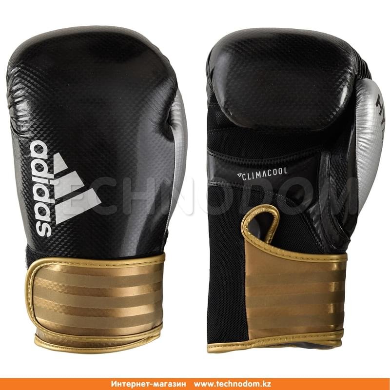 Перчатки боксерские Hybrid 75 Adidas (adiH75, Adidas, 14 oz, черный/золотой/серебряный) - фото #0