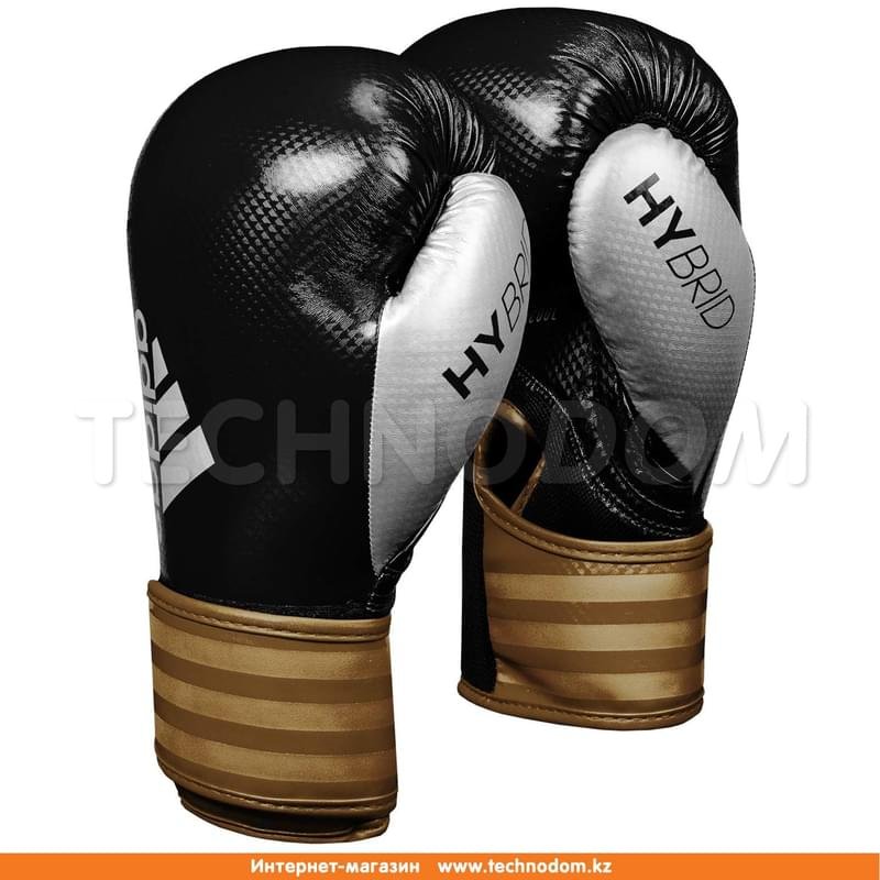 Перчатки боксерские Hybrid 75 Adidas (adiH75, Adidas, 14 oz, черный/золотой/серебряный) - фото #1