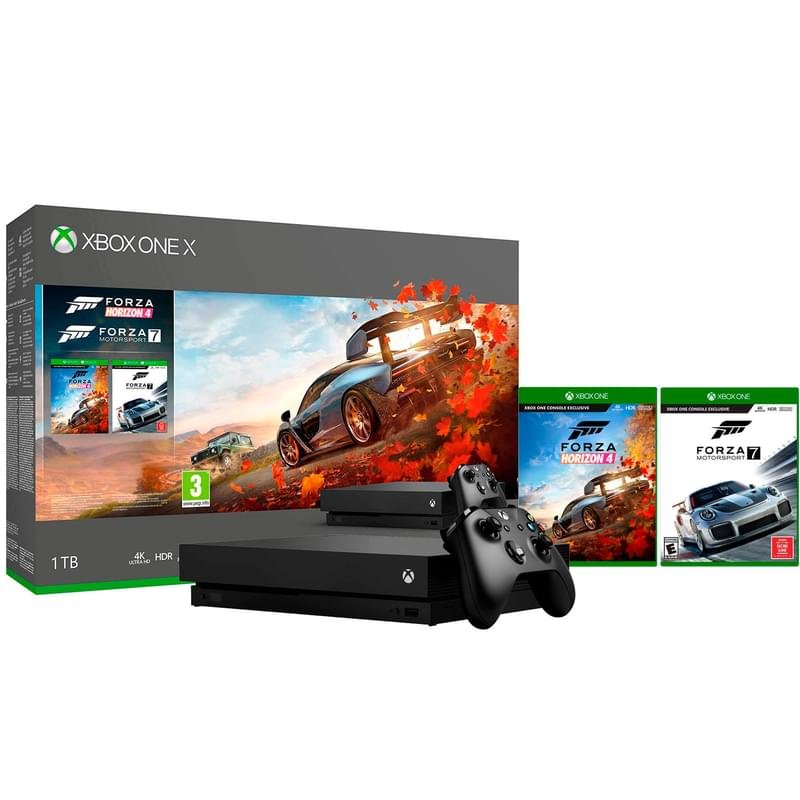 Игровая консоль XBOX One X 1TB + Forza Horizon 4 и Forza Motorsport 7 (CYV-00011+FH7+FM7) - фото #0