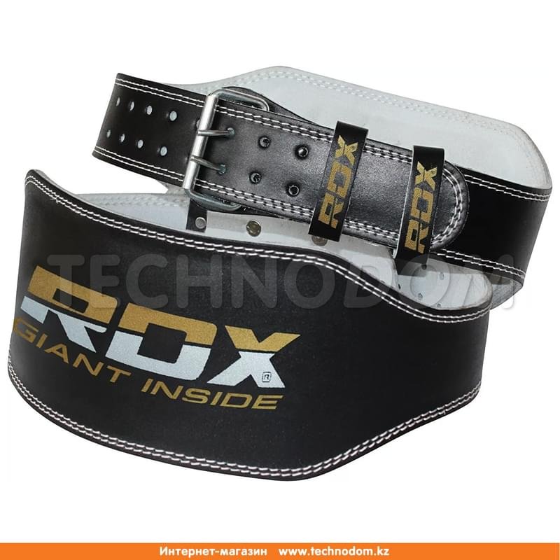 Пояс атлетический RDX Leather 4 Padded Training Lifting Belt (WBS-4RB, RDX, 580, L, черно-золотой) - фото #6