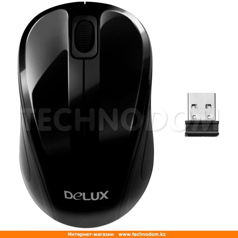Мышка беспроводная USB Delux DLM-135OGB Black - фото #0
