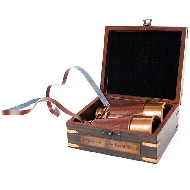 Бинокль в деревянной подарочной коробке с компасом и латунным декором Secret De Maison (1 в 1 уп.) - фото #0