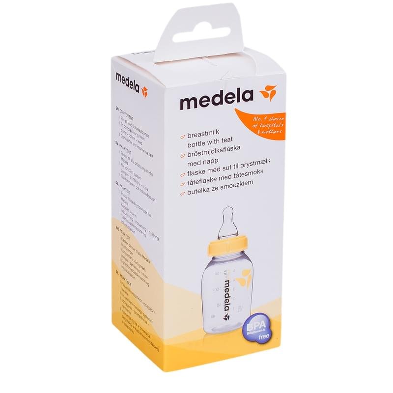 Бутылочка Medela 250 мл PP с силиконовой соской M - фото #1