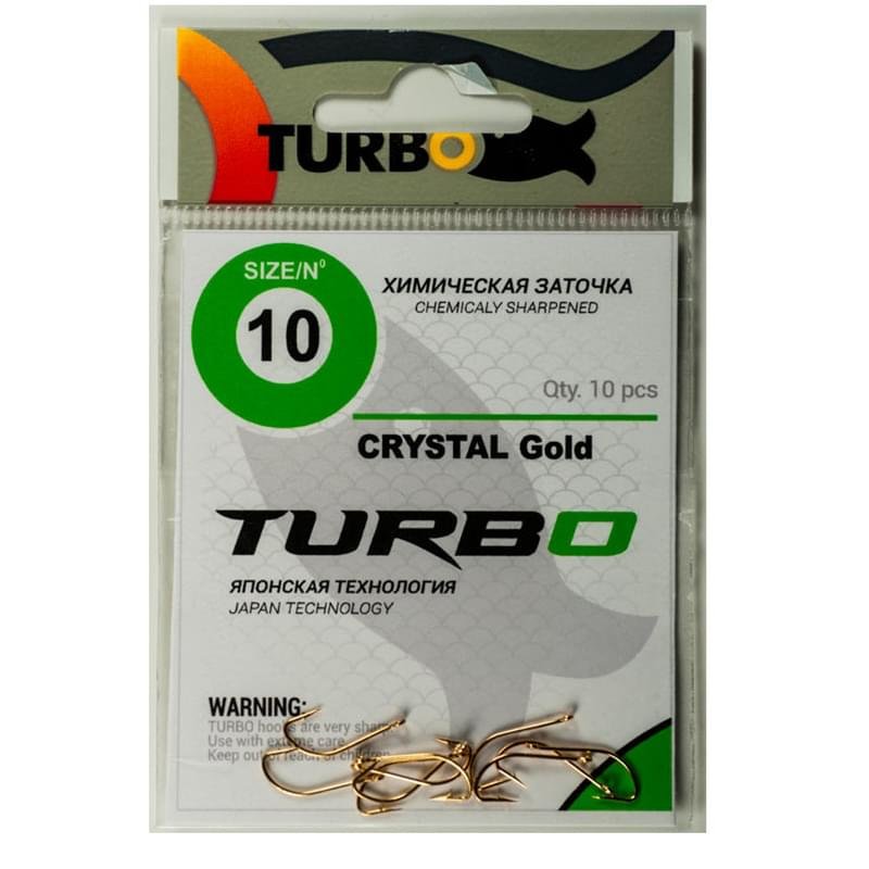Крючки TURBO CRYSTAL (Gold) 6 (10 шт) - фото #0