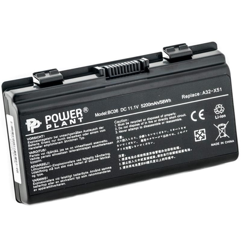 Аккумулятор PowerPlant для ноутбуков ASUS X51H (A32-T12, AS5151LH) 11.1V 5200mAh - фото #0