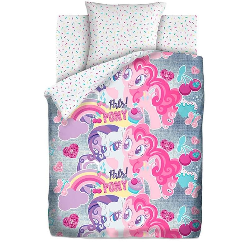 Комплект постельного белья 1.5 хлопок My little Pony Neon (70х70) Подружки пони - фото #0