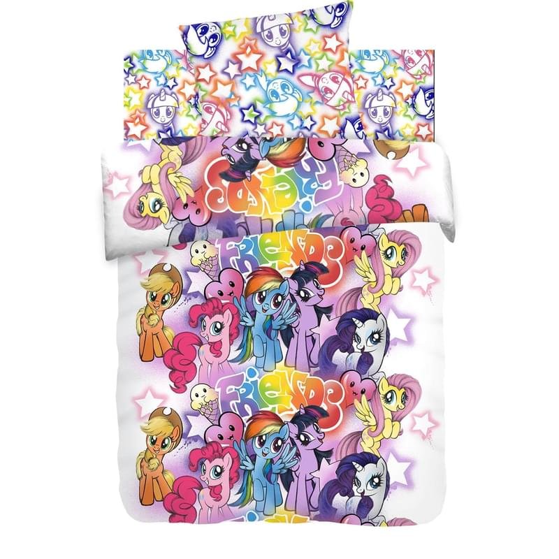 Комплект постельного белья 1.5 хлопок My little Pony Neon (70х70) Граффити - фото #0