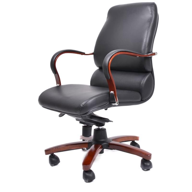 Кресло для сотрудников, искусственная кожа, черный, 61*62*99-106 - фото #1