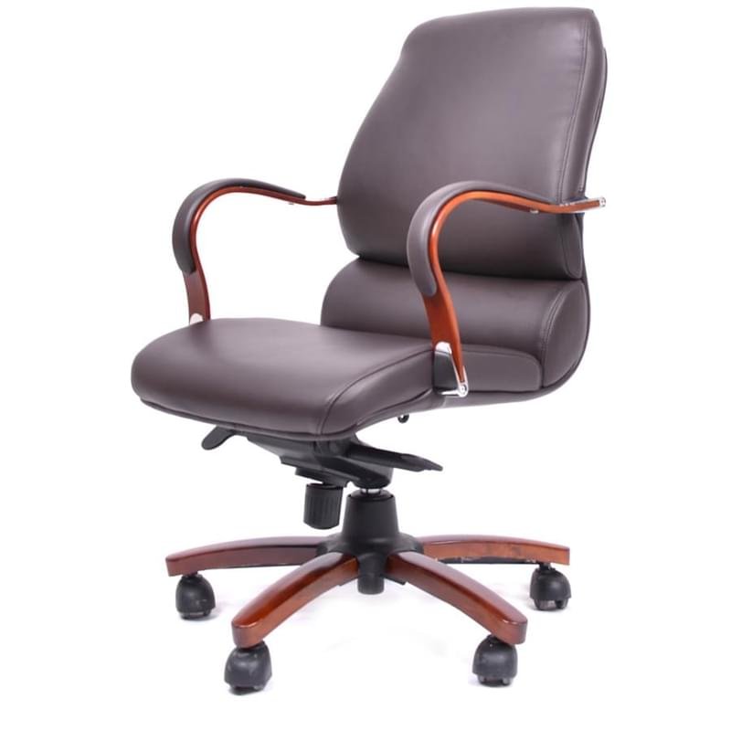 Кресло для сотрудников, искусственная кожа, коричневый, 61*62*99-106 - фото #1