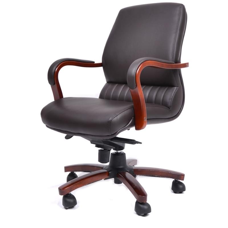Кресло для сотрудников, искусственная кожа, коричневый, 61*69*111-118 - фото #1