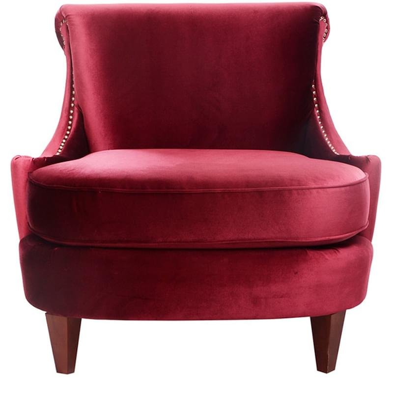 Кресло лаунж, МДФ, массив сосны, бордовый, 94*96*89 - фото #0