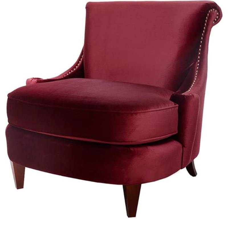 Кресло лаунж, МДФ, массив сосны, бордовый, 94*96*89 - фото #1