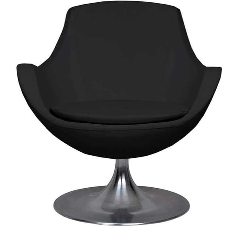 Кресло, хромированная сталь, экокожа, черный, 76*41*79 - фото #0