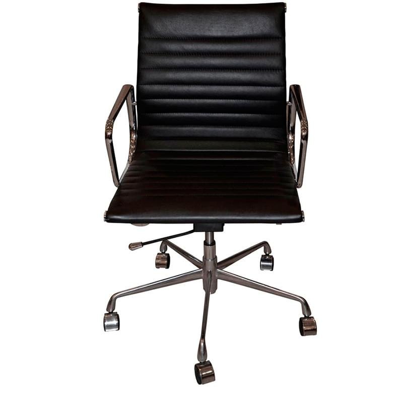 Кресло для сотрудников, кожа натуральная, черный 89*60*58 - фото #0