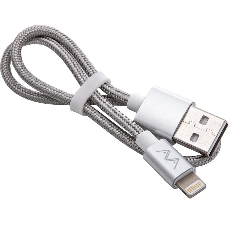 AVA, USB кабелі 2.0 - Lightning, 0.3м, Silver (AV-C1006) - фото #0