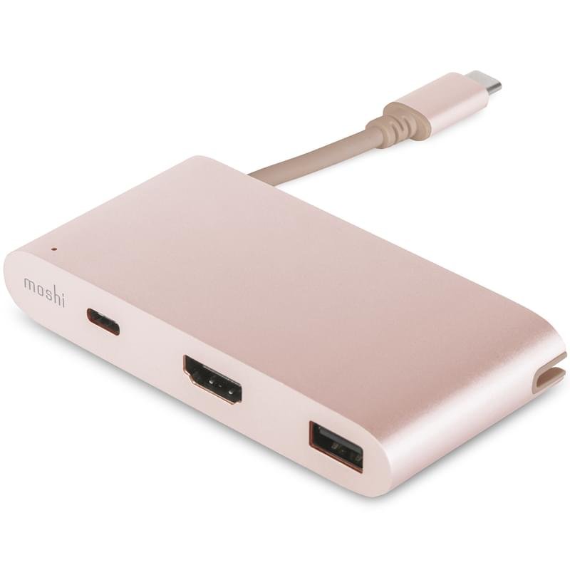 Адаптер USB Type-C to 1*USB 2.0, 1*HDMI, 1*Type-C, Moshi, Golden Rose (99MO084207) - фото #1