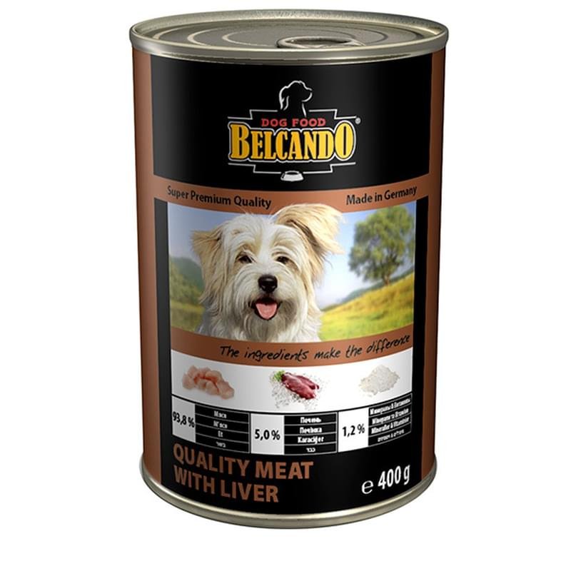 Консерва для собак Belcando Best Quality meat with liver меню из мяса и ливера 400 г. - фото #0