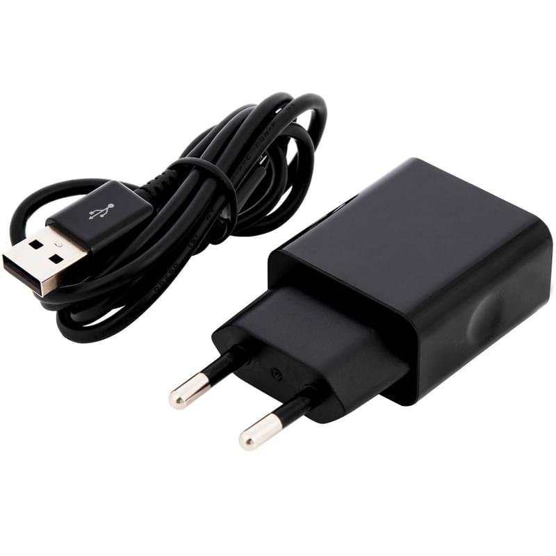 Сетевое зарядное устройство 2*USB, 2.4A + каб. MicroUSB, AVA, Черный (AV-CHT002M) - фото #0