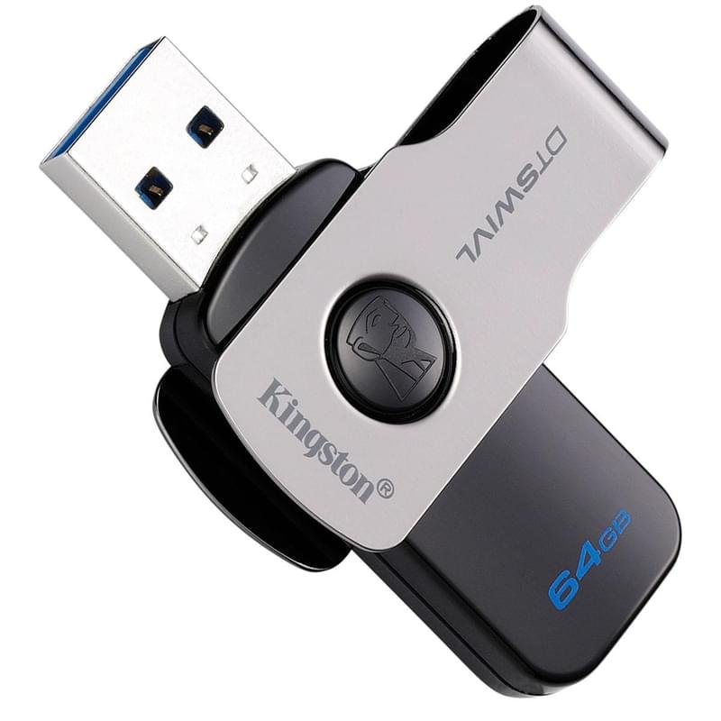 USB Флешка 64GB Kingston DataTraveler Type-A 3.1 Gen 1 (3.0) Metal (DTSWIVL/64GB) - фото #1